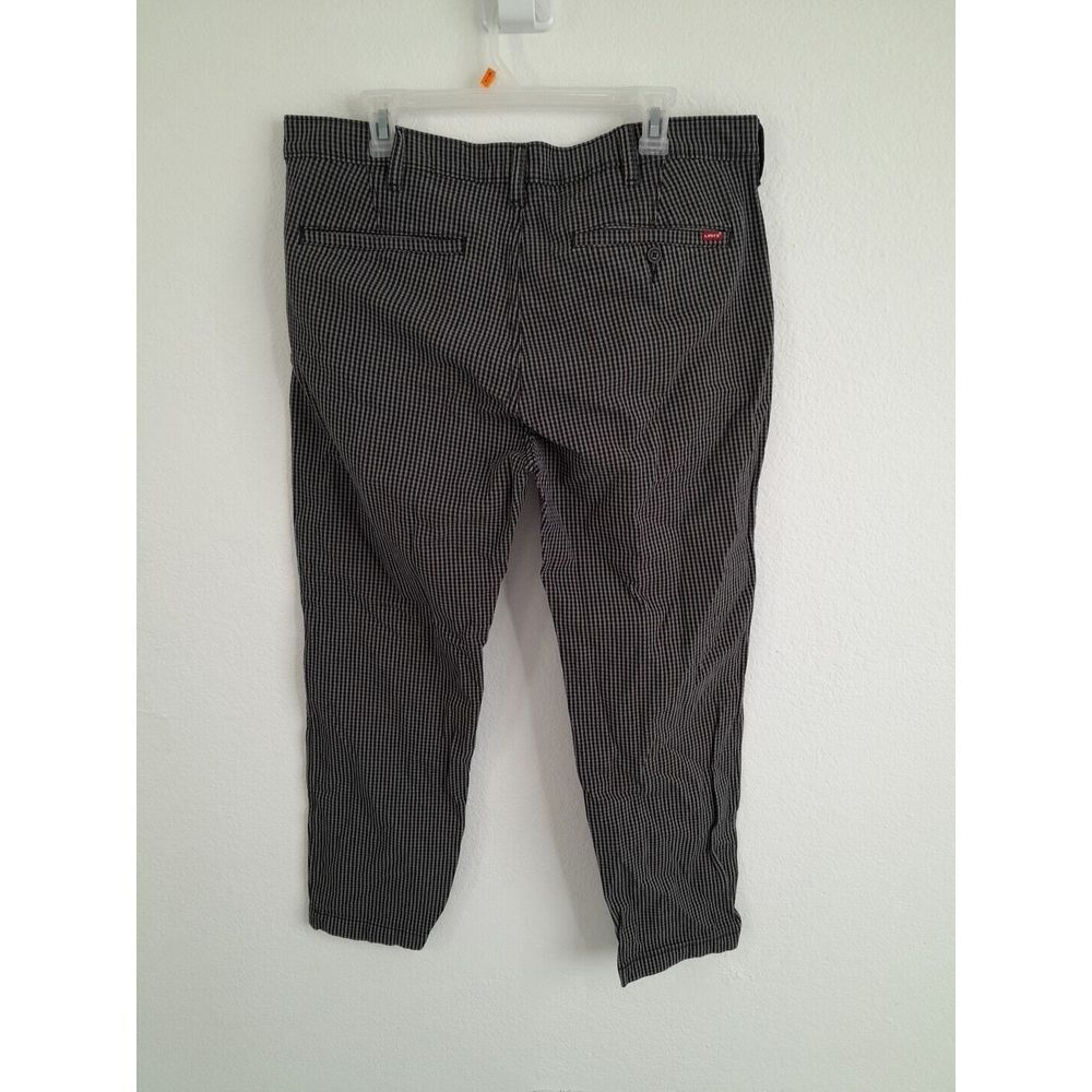 Levis XX Chino Pants Mens 38x30 Blk/White Gingham Check Standard Taper - Picture 6 of 8